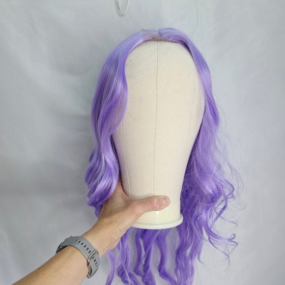 Long  Purple Wavy Wig 26" Middle Part Curly heat resistant synthetic material - Picture 2 of 13